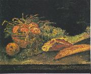 Vincent Van Gogh Still life with apple basket, meat and bread rolls Germany oil painting artist